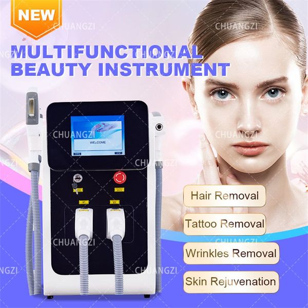 3in1 Laser OPT RF Tattoo Removal Laser Machine Toutes les couleurs de peau Épilation permanente Rajeunissement Équipement professionnel 532 755 1064nm