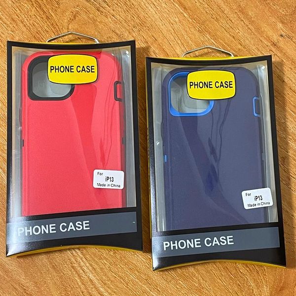 Estuches para teléfonos 3 en 1 para iPhone 13 11 12 PRO MAX 13mini 12mini XS XR 7 8 Plus Estuche para teléfono Defender Robot híbrido Parachoques a prueba de golpes Cubierta de grado militar resistente con caja