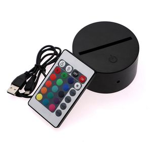 Veilleuse d'illusion 3D 3 en 1 RGB, Base de lampe LED avec interrupteur tactile, Base de remplacement pour lampes de Table et de bureau 3D 9D, livraison directe