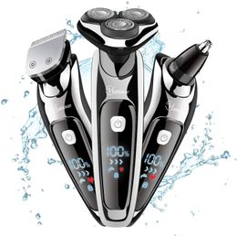 3in1 Rasoir électrique puissant à sec humide pour les hommes Corgée de la barbe Coiffure Trimchable de rasage électrique Raser le kit de machine à raser 240411