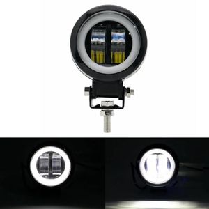 3 pouces 12/24V 6500K 20W LED ronde lumière de travail avec des yeux d'ange blancs lumières Spot antibrouillard pour voiture bateau moto