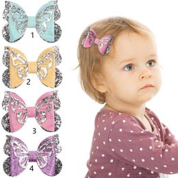 3inch Glitter Butterfly Hairgrips Glitter Hair Bows with Clip Baby Girls Hair Clips Kid Girls Barrette Hair Accessories