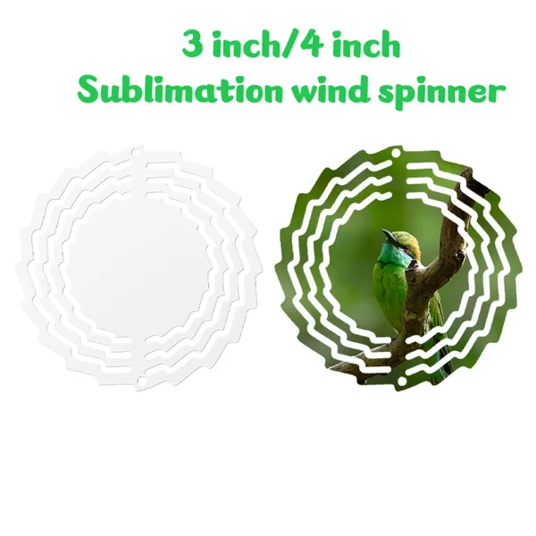 3inch Sublimation Aluminium Wind Spinner 4inch Sublimation Wind Spinner Impression par transfert de chaleur double face Plaque d'aluminium Accueil Décorations de Noël 01