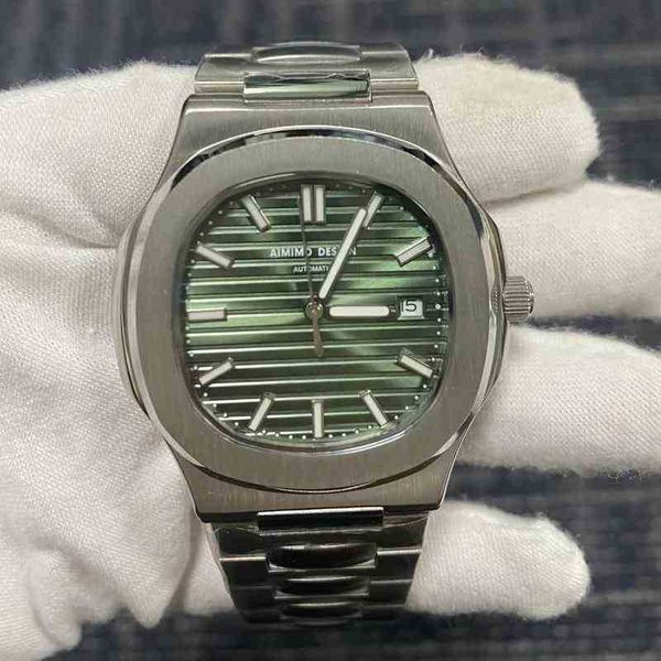 3k 5711 8mm cal324c 8mm Miyota 8215 Movimiento masculino reloj de cristal zafiro 10bar a prueba de agua tornillo de agua corona automática diseño mecánico