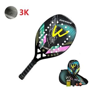 3K Camewin Strand Tennisracket Full Carbon Fiber Ruw Oppervlak Buitensporten Racket Voor Mannen Vrouwen Volwassen Senior speler 240313