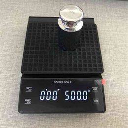 3kg / 0.1g Elektronische koffieschaal met timer hoge nauwkeurigheid digitale keukenschaal timer koffiegewichtsaldo zonder batterij 210915