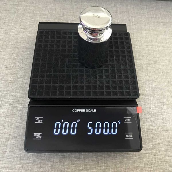 Balance à café électronique 3 kg / 0,1 g avec minuterie Balance de poids de cuisine numérique de haute précision sans batterie 210728