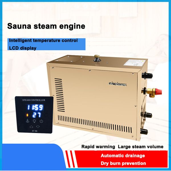 Equipo automático de 3kw, generador de vapor de acero inoxidable, descalcificación automática, sala de Sauna, máquina de baño de vapor para sala de Spa, controlador Digital