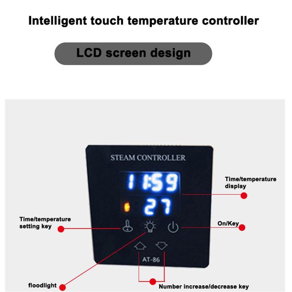 Equipo automático de 3kw, generador de vapor de acero inoxidable, máquina de baño de vapor para sala de Sauna humeante para el hogar, controlador Digital para sala de Spa