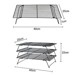 3Layers Grille en fil métallique Cadre de refroidissement gâteau de gâteau alimentaire Cuisine Cuisine Pinza Pain Biscuit Biscuit Biscuit Sleat ZXH