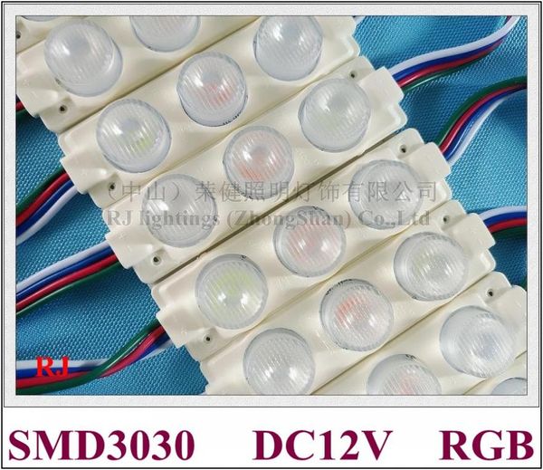 3LED 3W SMD3030 RGB LED module lampe rétro-éclairage avec lentille pour boîtes d'éclairage DC12V 75mm x 20mm 3W 360lm aluminium PCB IP65 2019 nouveau style