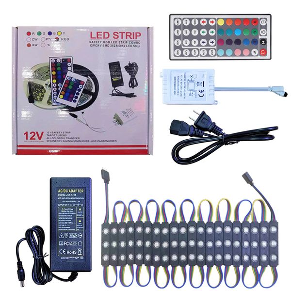 Module d'éclairage LED RVB 3LED Modules d'éclairage externes Injection 12V Décoration de voiture Atmosphère Panneau publicitaire Éclairage Lampe de panneau d'affichage étanche maintenant Oemled