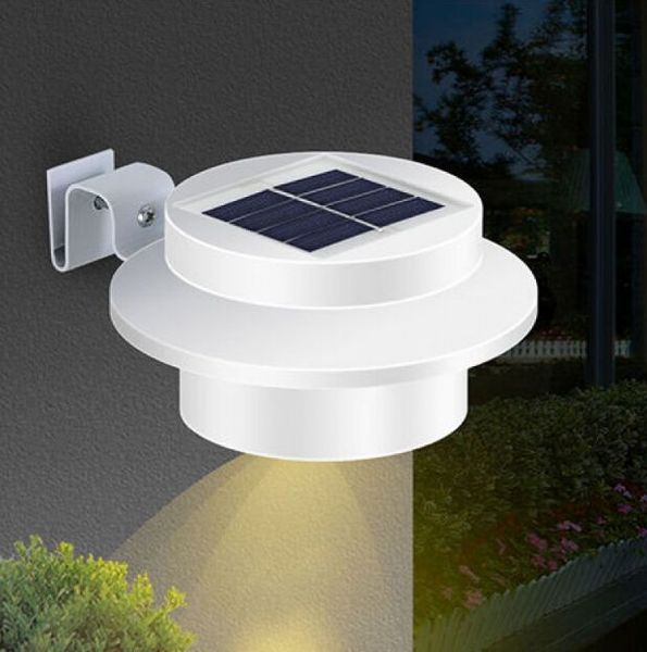 Lampes murales de toit de gouttière de clôture de lumières de jardin solaires 3LED alimentées par la lumière automatique IP44 pour la cour