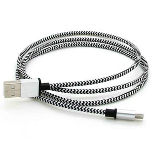 3M 10ft Kleurrijke Micro 5pin USB-kabel Aluminiumstof Douth Sync Charger-kabel voor SumSung Galaxy HTC Huawei 300pcs / lot