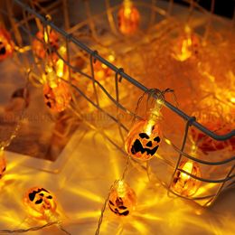 3M 20LED Pumpkin LED-batterij String Lights Outdoor Garland Licht voor Halloween Ornament Christmas Thanksgiving Herfst Ghost Bat Banner Happy Decoration