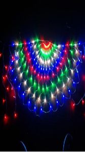 3M 412LED 3PCS Peacock Curtain Icicle String Licht Kerstmis Mesh Net Fairy Garland Licht Wedding Party achtergrond Licht5409566