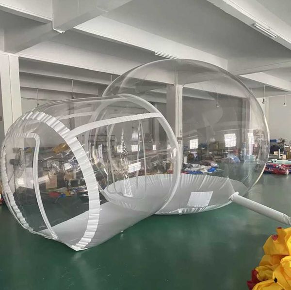 3M 4M 5M 6m extérieur location Camping clair Transparent gonflable bulle tente/cristal dôme maison avec Tunnel chambre simple
