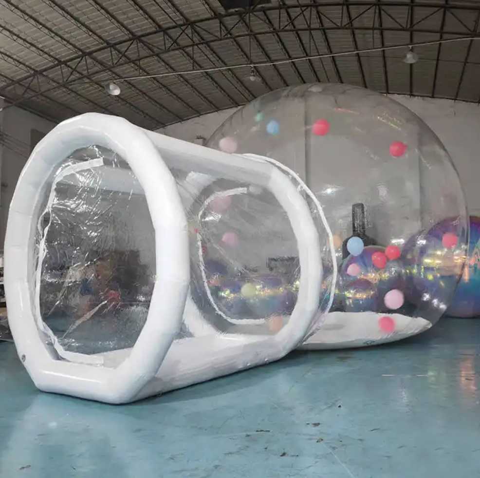 Tente gonflable claire de bulle de partie d'enfants de 3m/4m/5m avec la tente gonflable de maison de bulle de ballons pour le Camping extérieur de dates