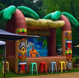 Barre de Tiki gonflable ouverte extérieure de 3 M/4 M avec le pub potable portatif de palmier servant des barres pour la partie de plage d'été