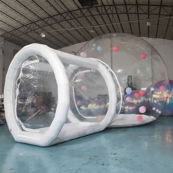 3m, 4m alquiler al aire libre acampar transparente transparente tumba de burbujas inflable/domo de cristal con habitación individual de túnel