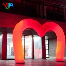 Coeur LED gonflable de 3M/4M de large avec lumière changeante de couleur adapté au magasin de photographie de fête de mariage de la Saint-Valentin