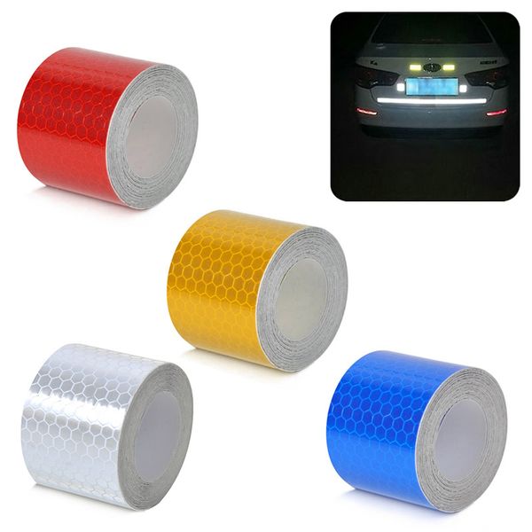 Tiras reflectantes de 3m x 5cm, pegatinas para coche, decoración para motocicleta, cintas de marca de advertencia de seguridad para automóviles DXY88