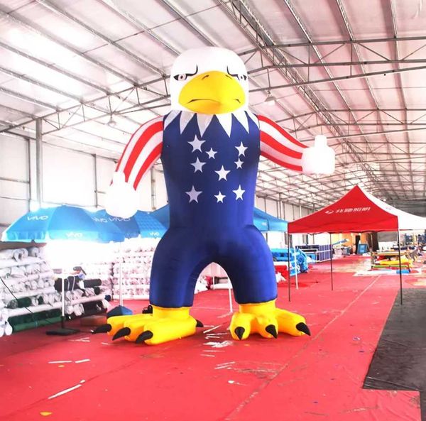 Bande dessinée gonflable d'animaux d'aigle des Etats-Unis géante 4/6/8mH de tissu d'Oxford de 3m-8m adaptée aux besoins du client pour la publicité