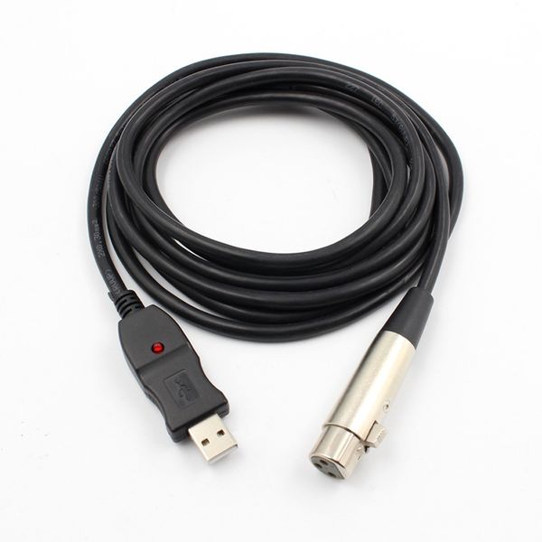 3M 9FT USB macho a XLR hembra Cable adaptador de cable micrófono MIC Link Studio Audio Link Cables