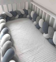 3M Baby Bed Bumper Protector Infant Cradle Kussen Kussen Braid Knoop Bumper Crib Bumper Tour de Lit Bebe Tresse Room Decor AA220326