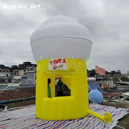 Tente gonflable extérieure de crème glacée de 3m Dia x 4.5mH, kiosque de nourriture de stand de magasin portatif pour la publicité d'événements d'enfants