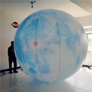 Lua inflável do balão de 3m e Júpiter com tira conduzida para a mostra do evento do museu da ciência