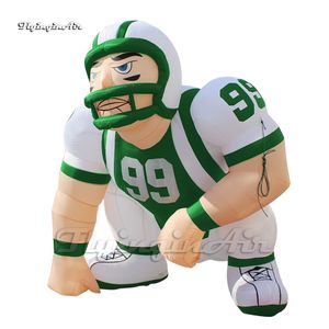 Modèle de personnage personnalisé de 3m de hauteur, joueur de Rugby gonflable portant un casque pour parc extérieur et décoration de jeu de Football américain