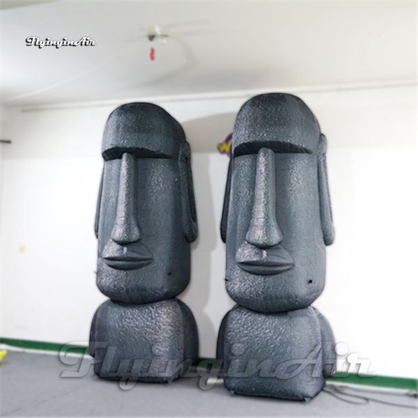 Globo publicitario personalizado de 3m de altura Moai inflable simulado de estatuas de la Isla de Pascua para la decoración del desfile de la ciudad