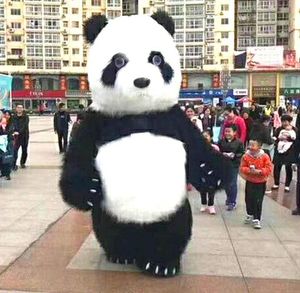 Mascotte gonflable de Panda de 3M de haut, pour la cérémonie d'ouverture du parc à thème, tenues de carnaval pour fête, mascottes personnalisées
