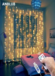Guirlande de rideau LED de 3M sur la fenêtre, guirlande lumineuse USB, guirlande féerique, télécommande, décorations de nouvel an et de noël pour la maison, chambre 8705133