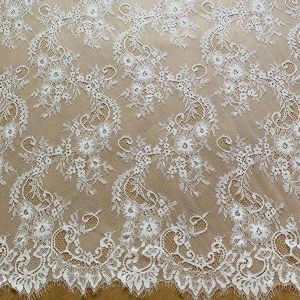 3M lange wimper chantilly kant traditionele bruiloft kanten stof wit ivoor heet verkopende diy materiaal naaien