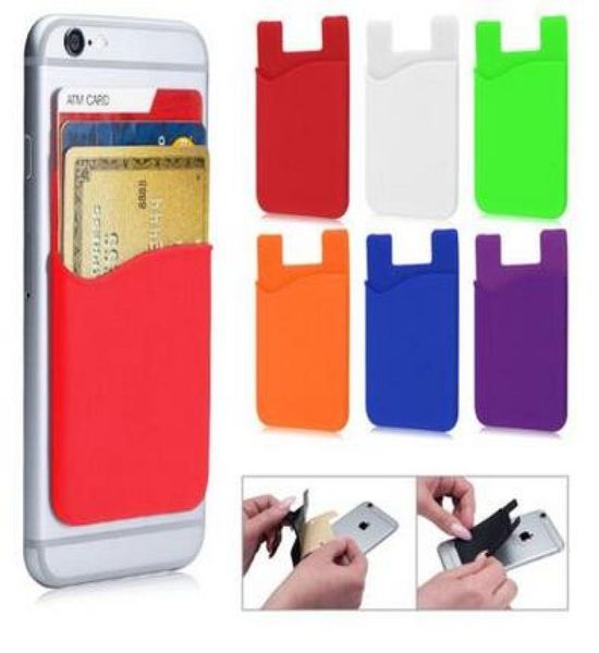 3M Silicone auto-adhésif carte de crédit porte-monnaie autocollant pochette de poche pour étui de téléphone portable iPhone X XS MAX XR 8 7 6 plus samsung 5670464