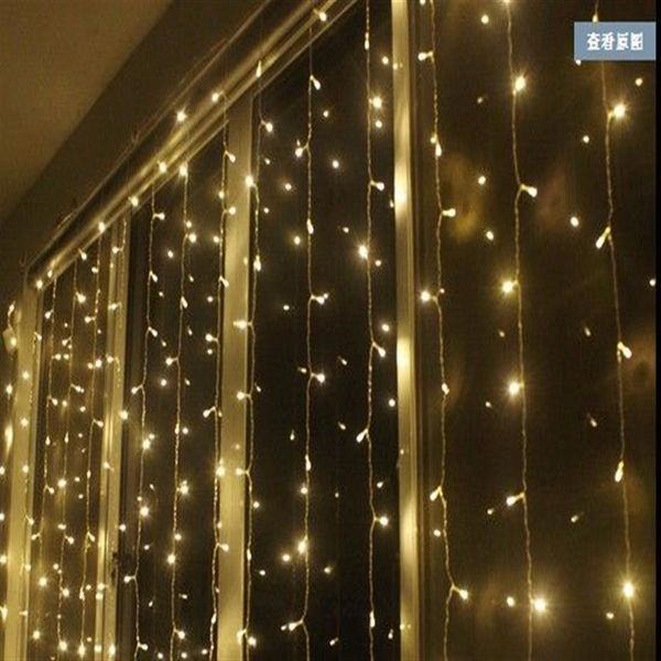 3M largeur 3M 4M 5M 6M haute chute LED cordes petite lumière d'arbre de Noël clignotant LED chaîne de vacances rideau de scène de mariage étanche291y