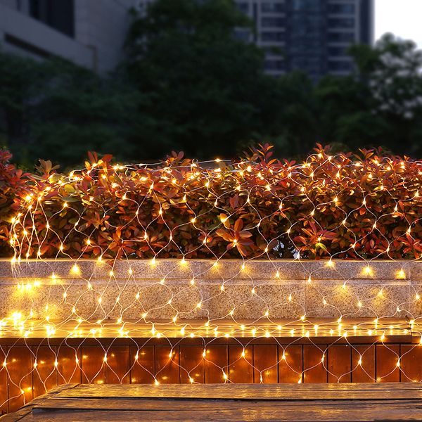 3 m x 2 m 200 LED lumières en filet avec guirlande lumineuse de clôture LED 8 Modes pour jardin/porche/mariage Crestech168