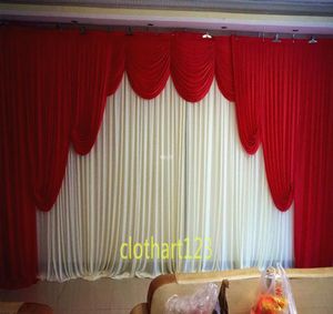 3m6m bruiloft achtergrond met swags achterdoek Party Gordijn Viering Podium Achtergrond Satijn Drape muur volant8464739