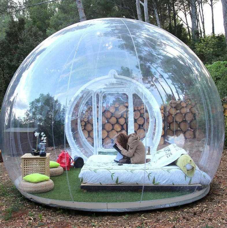 3md / 5 md la plus populaire Bubble Igloo Tente transparente 360 ​​° DOME AVEUR BLAIRE D'AIR SPÉDIATE DE CAMPAGE DE CAMPAGE DE CAMPAGE