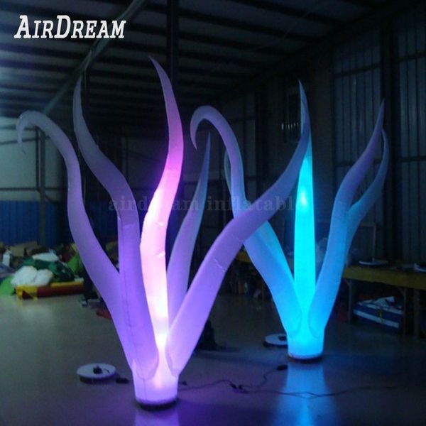 3mH (10 pies) Con soplador al por mayor Cambio de color Tubo LED Pilar Iluminación Inflable Planta de agua Hierba marina Árbol Tentáculo para decoración de fiesta