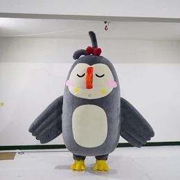 3mH (10ft) avec ventilateur en gros Costume d'oiseau gonflable avec peluche courte pour costume gonflable d'événement de scène de ville pour la décoration gonflable