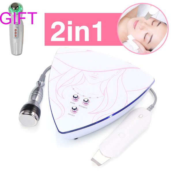 3 Mhz Equipo de ultrasonido facial Ultrasonido Peeling ultrasónico Scrubber de la piel Limpiador facial Dispositivo de belleza Regalo Fotón Masajeador de ultrasonidos