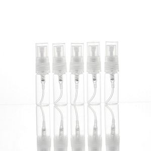 3ML Vacío Mini Perfume Glass Vial Clear Mist Spray Pump Muestra Pen Contaier Pequeños Perfumes Atomizador Pulverizador Botellas Contenedores