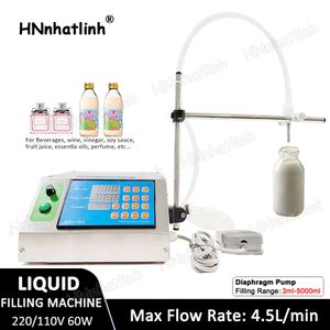 Machines de remplissage de liquide 3ml-5000ml Pompe à diaphragme semi-automatique Bouteille de boisson Jus de boisson Sauce de soja Machine de conditionnement de lait de soja avec une tête