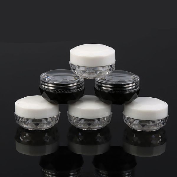 3ML 5G Caixa de Creme em Forma de Diamante Garrafa de Acrílico Creme de Diamante Potes de Brilho para Unhas Embalagem de Maquiagem Frascos de Creme Embalagem de Cosméticos