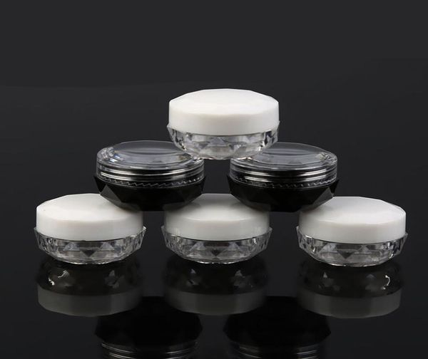 3 ml 5G Forme de diamant Boîte à crème en acrylique Bouteille Diamond Crème Nail paillettes Pots de maquillage Pots crème Crème Emballage Cosmetic 6364268