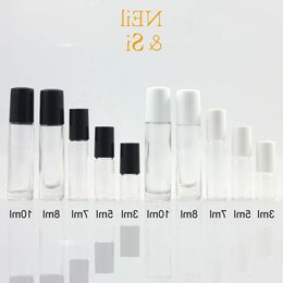 Envío gratis 3 ml/5ml/7ml/10 ml de vidrio transparente Rodillo de perfume Botella Cosmética maquillaje de masaje de aceite esencial en botellas Anqha