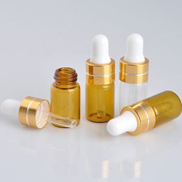 3 ml 5 ml Clear Glass Mini Hervulbare Essential Oil Dropper Flessen Containers Cosmetische Sample Flessen Amber Dropper Fles